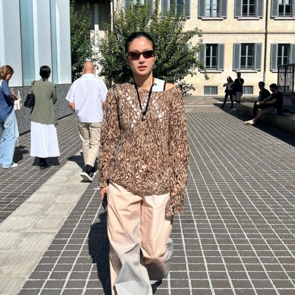 Open YY/TheOpen Product brown crochet knit sweater - Picture 4 of 5